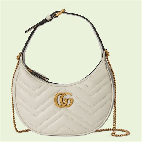 gucci tas half moon|GG Marmont mini shoulder bag in white leather .